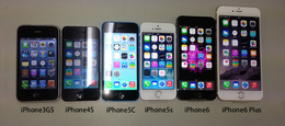 iPhone6、iPhone6plus発売！歴代機種と並べてみた。